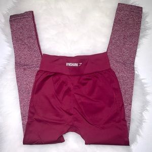 Maroon Gymshark Beet Marl Seamless Two-Tone Leggings Size XS